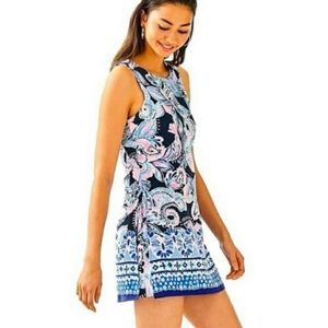 Lilly Pulitzer Donna Shift Romper Blue Pink Sz 00